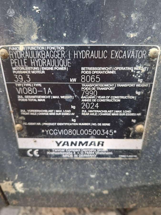 Yanmar VIO 80, ekskavatori