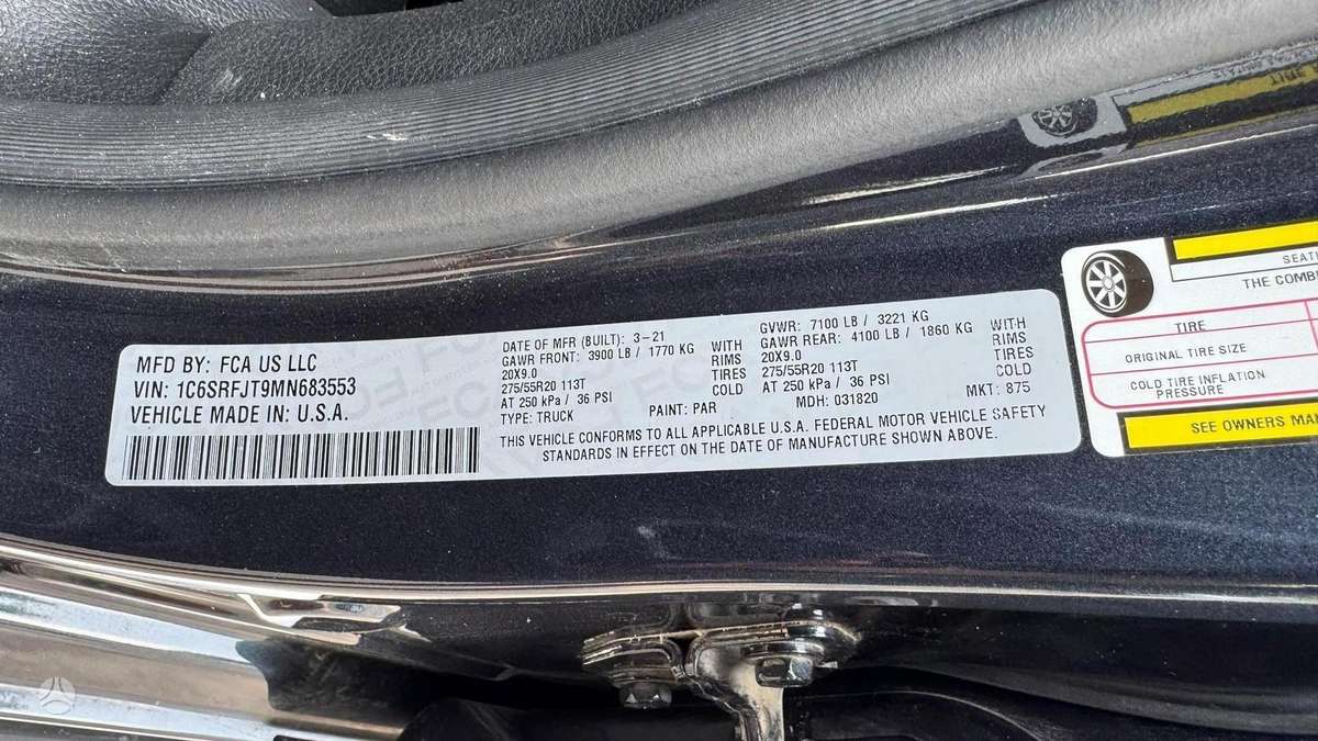 Dodge Ram, 5.7 l., pick-up