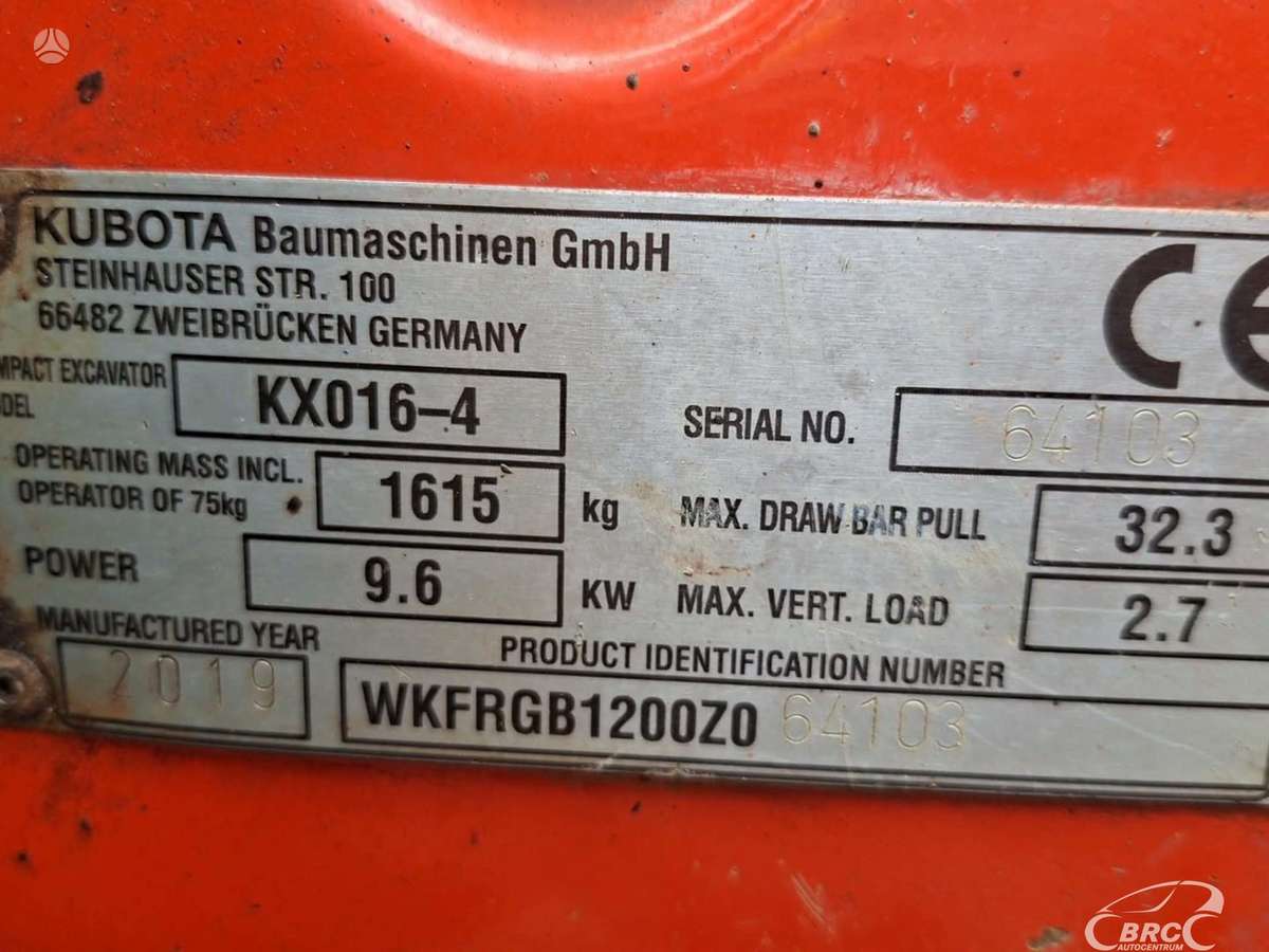 Kubota KX16-4, mini excavator