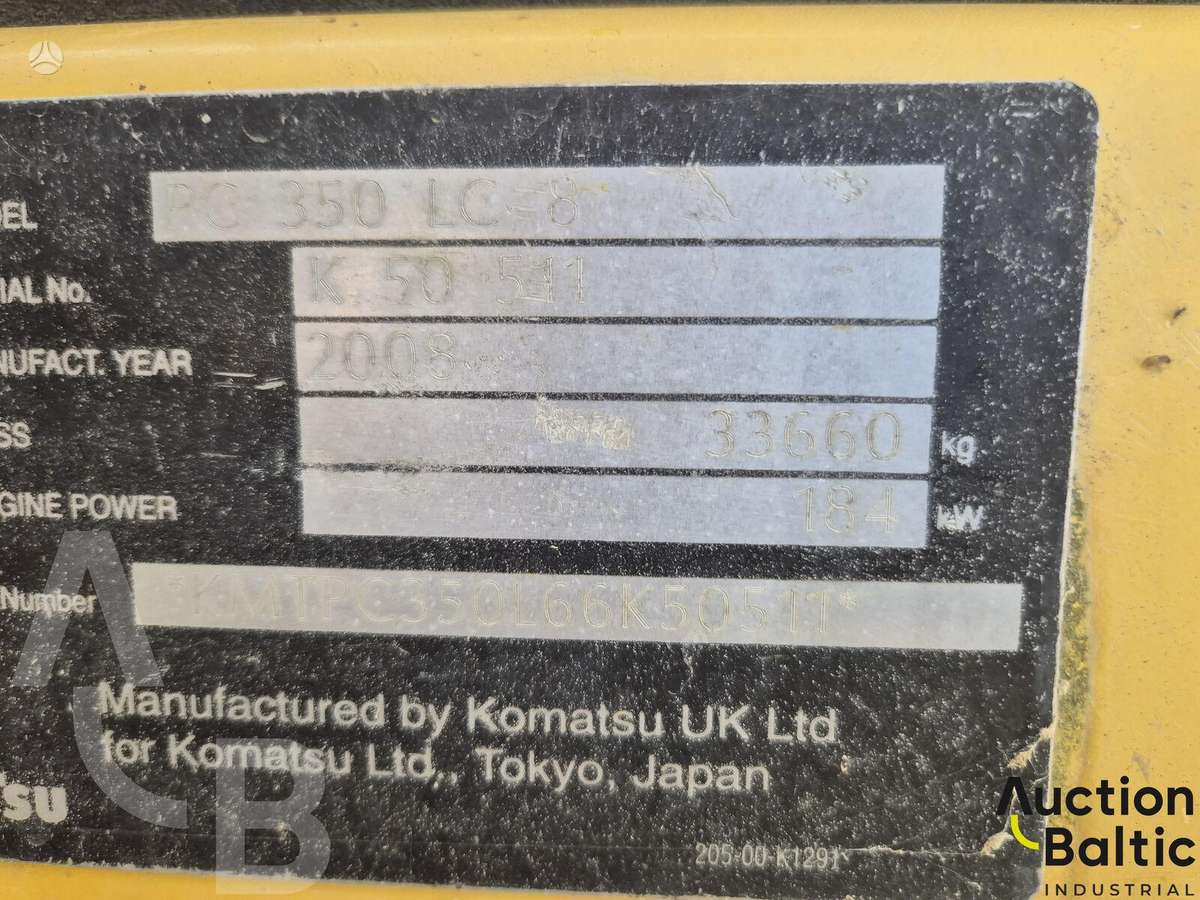 Komatsu PC350HD-8, ekskavatoriai