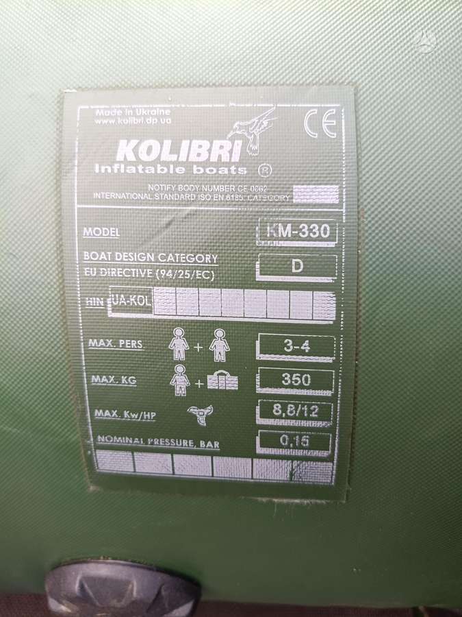 Kolibri KM330, inflatable boats