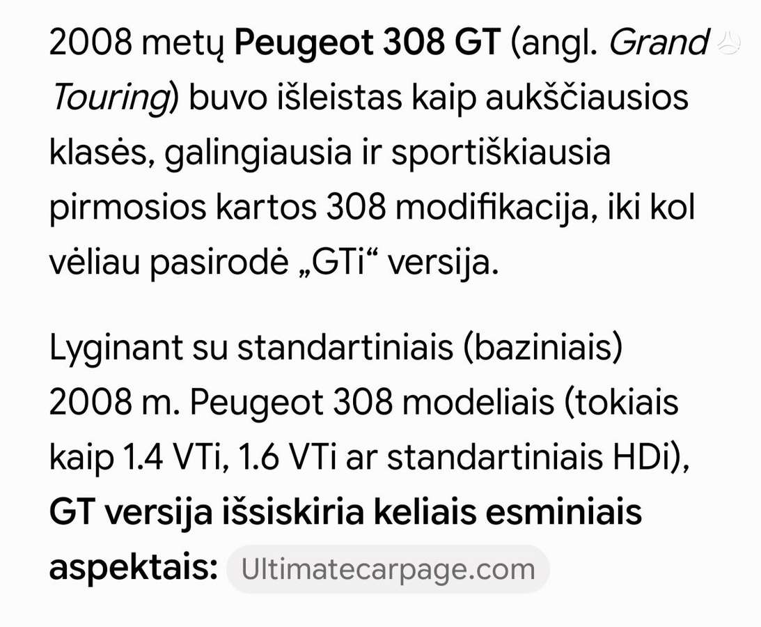 Peugeot 308, 1.6 l., hatchback