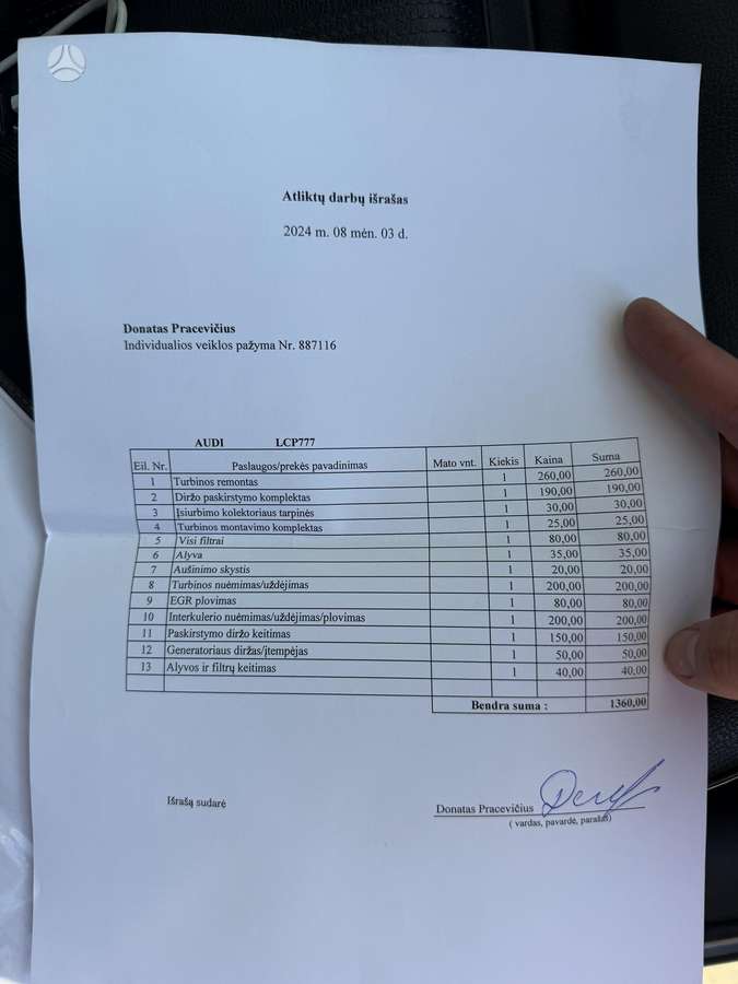 Audi A6, 2.0 l., universalas
