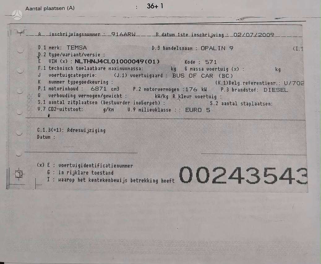 Temsa Opalin 9, туристическиe