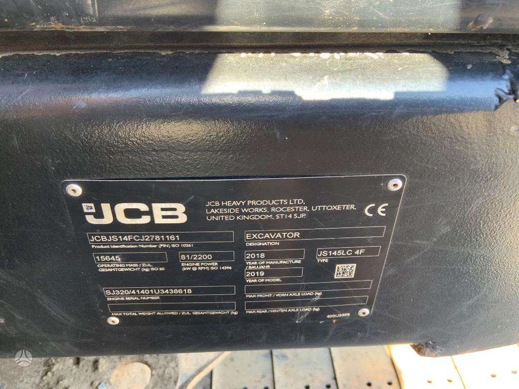 JCB JS 145 LC, ekskavatoriai