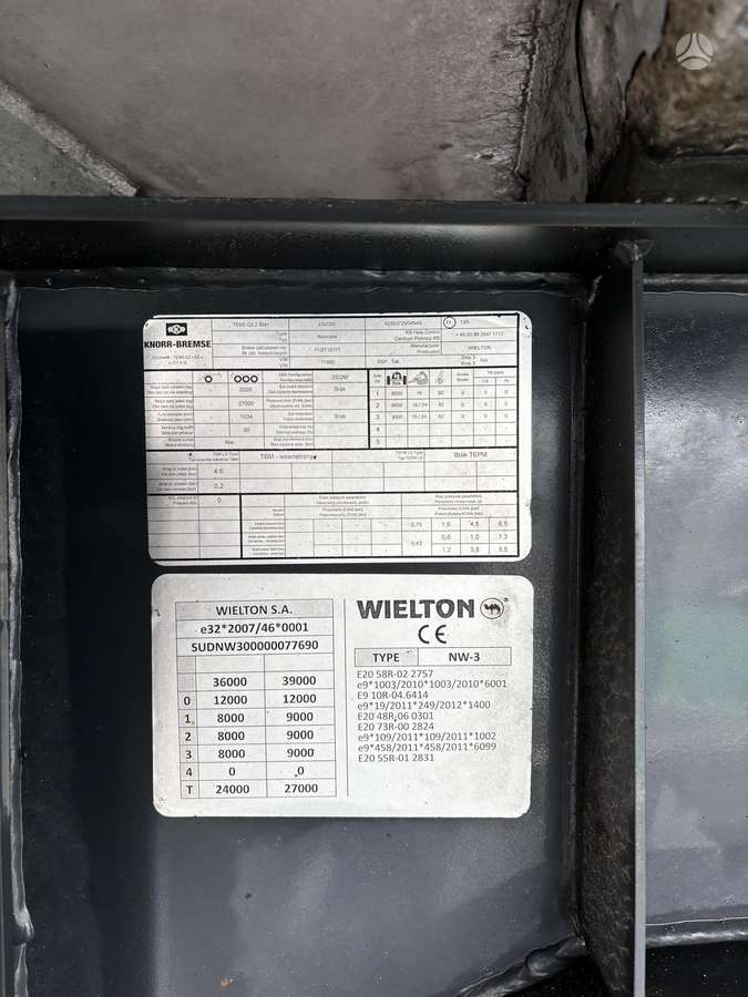 Wielton 40m3, savivartės