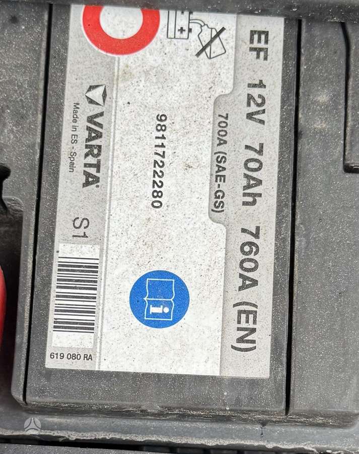 Varta 12v 70ah 760a start/stop