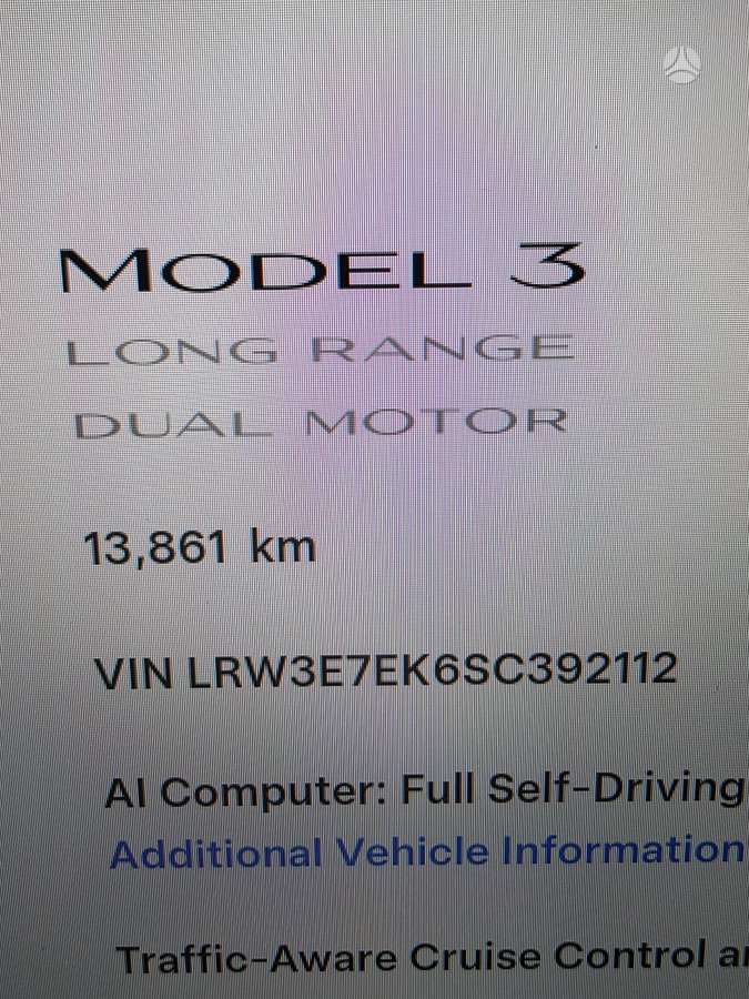 Tesla Model 3, 82 kWh, sedanas