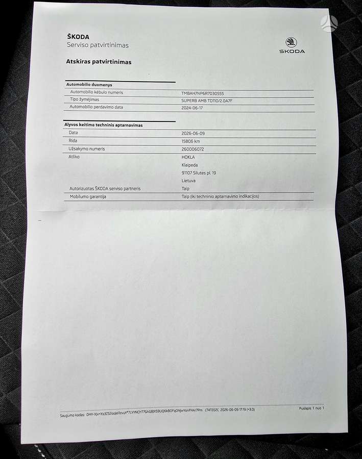 Skoda Superb, 2.0 l., Хэтчбек