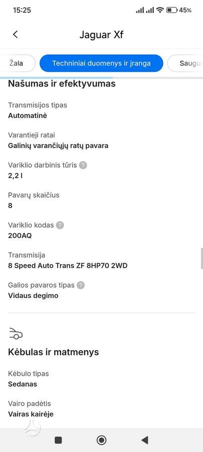 Jaguar XF, 2.2 l., Седан