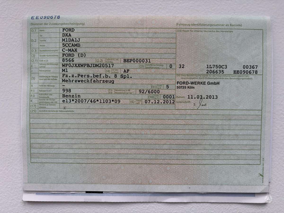 Ford C-MAX, 1.0 l., Минивэн