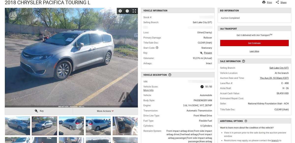 Chrysler Pacifica, 3.6 l., Минивэн