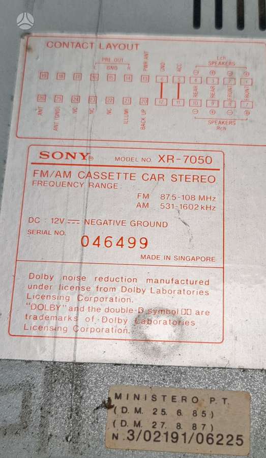 Sony Xr-7050, cassette players