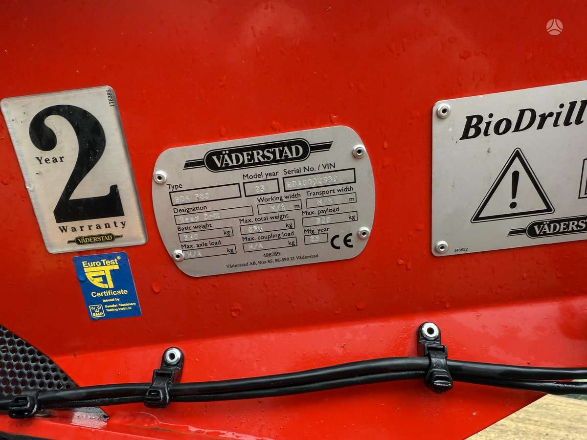 Vaderstad Carrier XL 525, žemės dirbimo / ruošimo technika