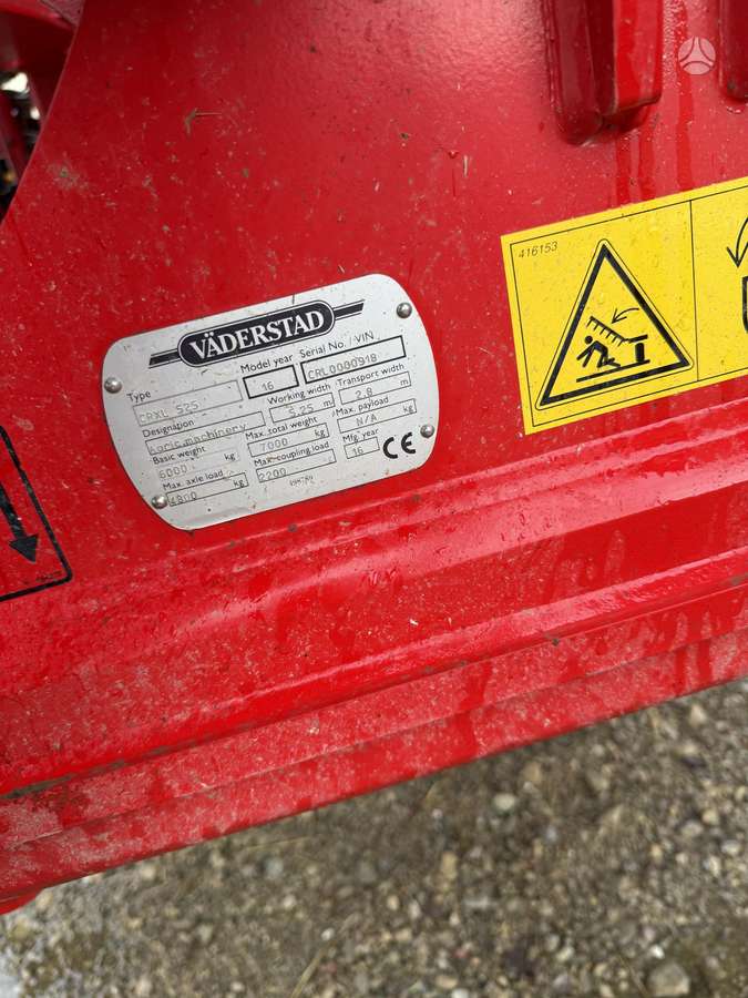 Vaderstad Carrier XL 525, žemės dirbimo / ruošimo technika