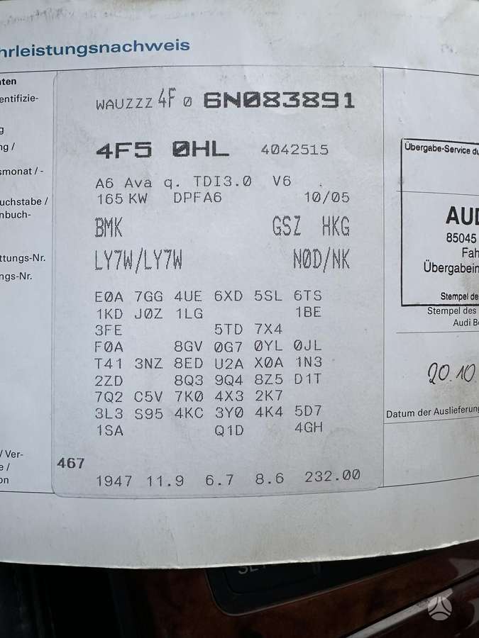 Audi A6, 3.0 l., universalas