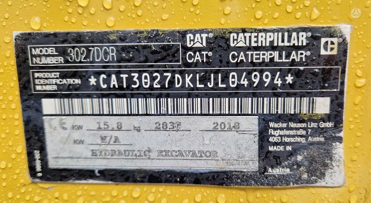 Caterpillar 302.7D CR, mini ekskavatori