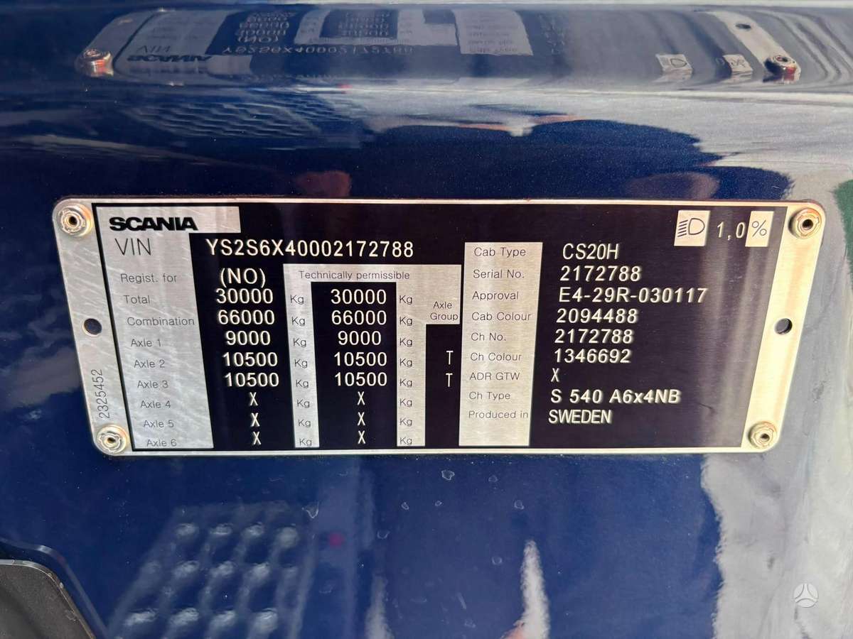 Scania S 540 6x4, single sleeper