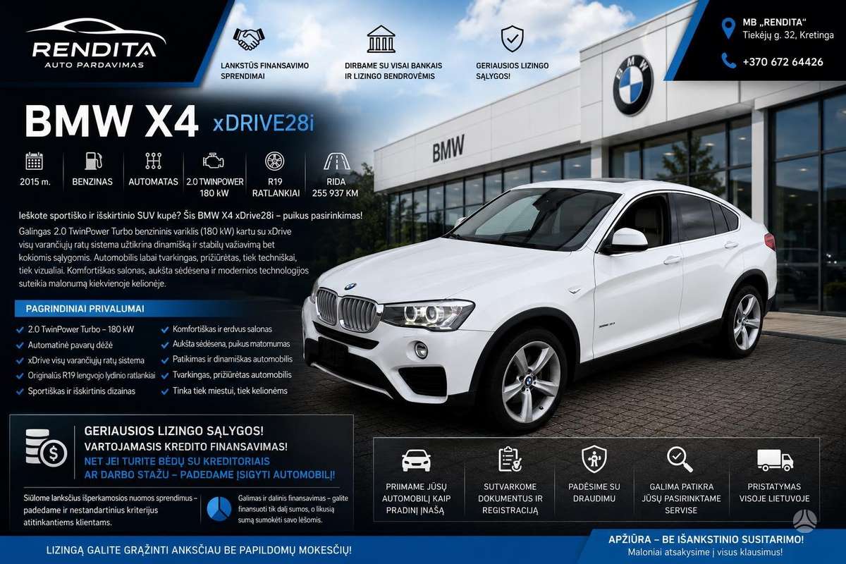 BMW X4, 2.0 l., off-road / crossover