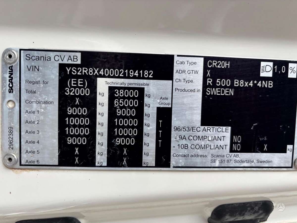 Scania R500, шасси
