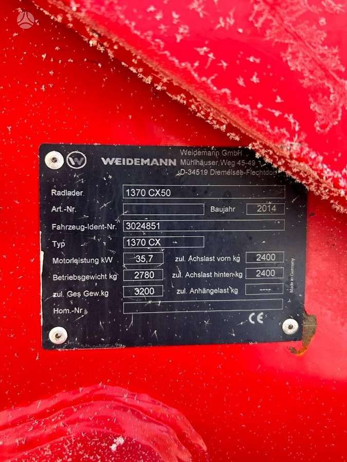 Weidemann 1370CX50, фронтальные погрузчики