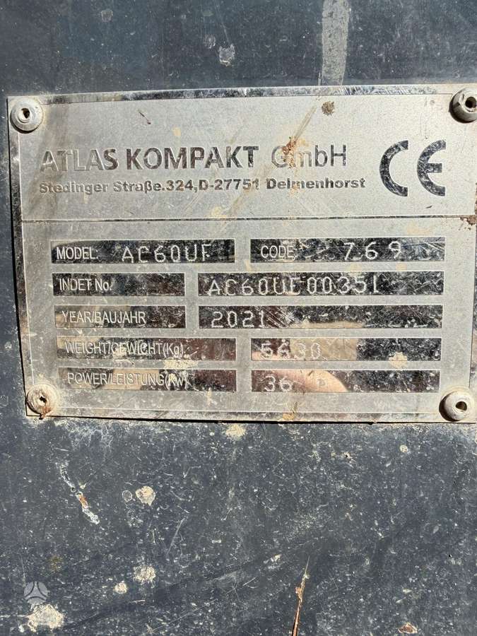 Atlas AC60UF, ekskavatoriai