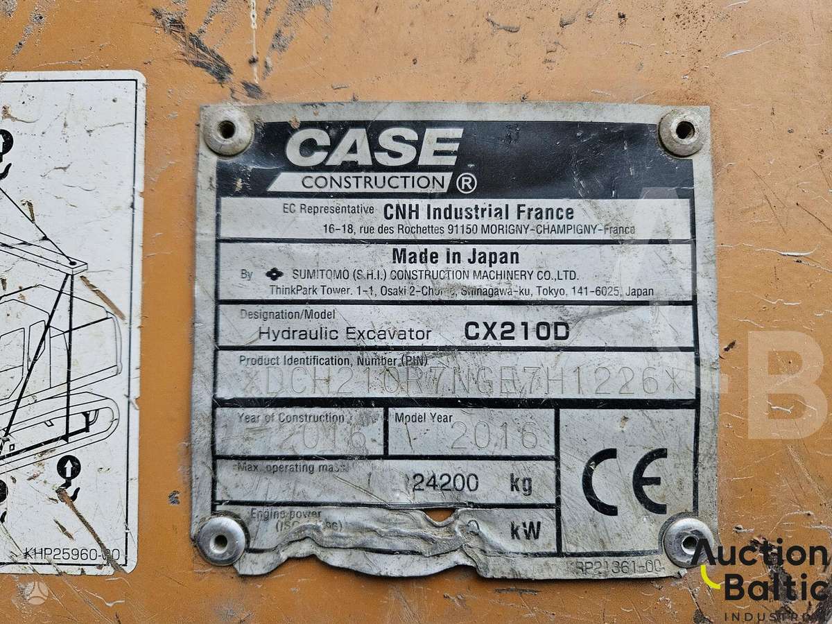 Case CX 210 D, ekskavatoriai