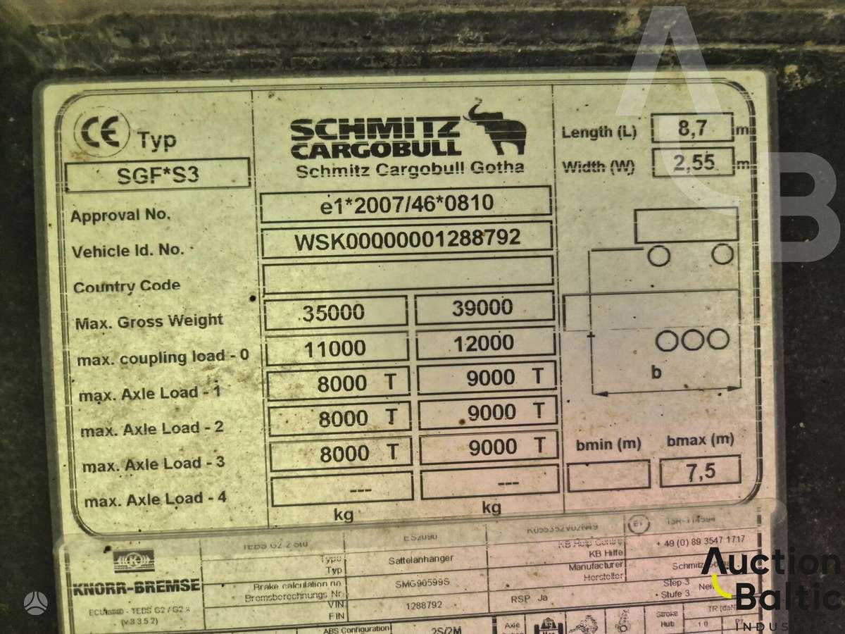 Schmitz SKI 24 SL 7.2, dumper / tipper