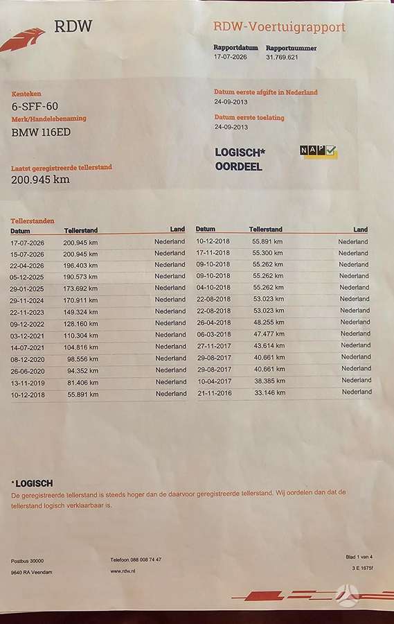BMW 116, 1.6 l., Хэтчбек