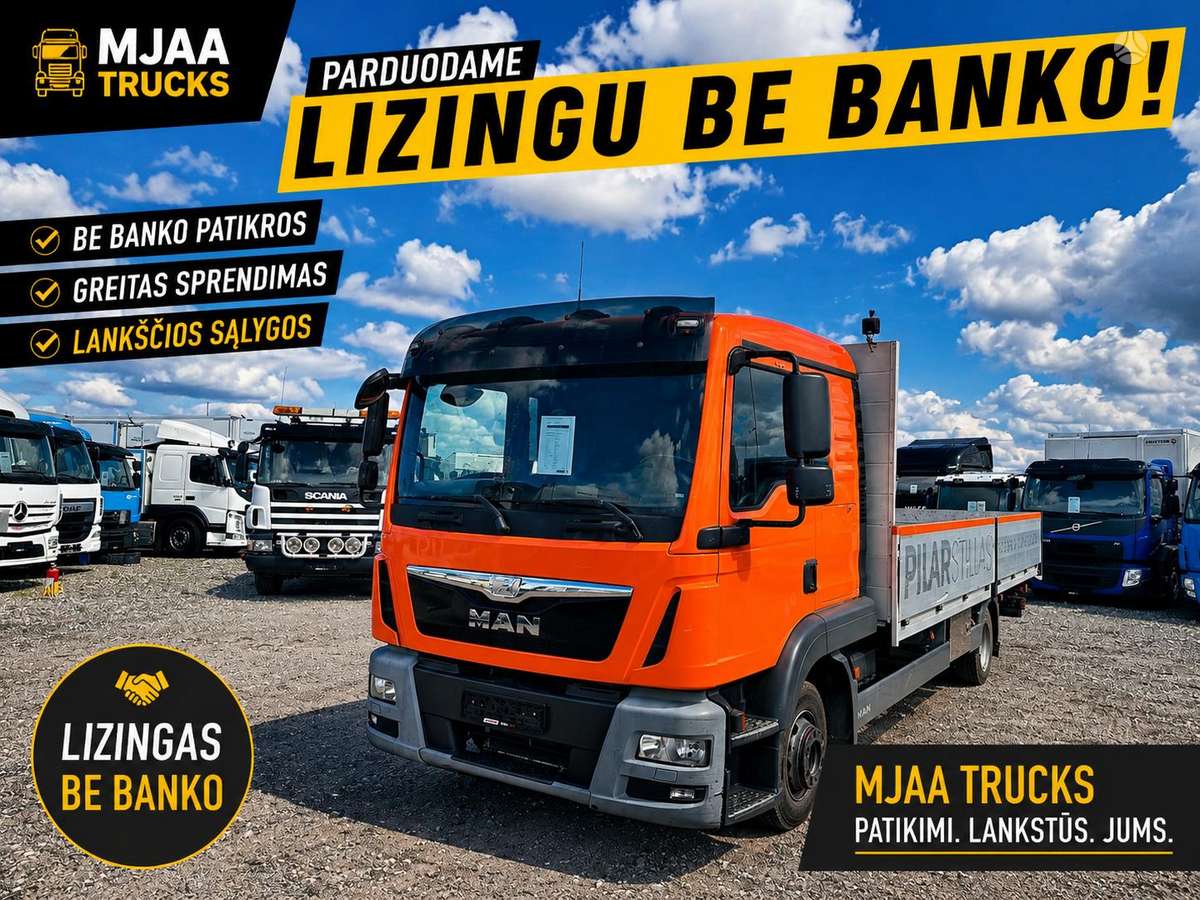 MAN TGL 8.220 8.8T Bortinis + miegama vieta, платформы