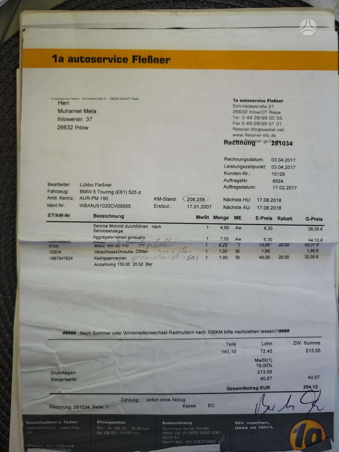 BMW 525, 2.5 l., universalas