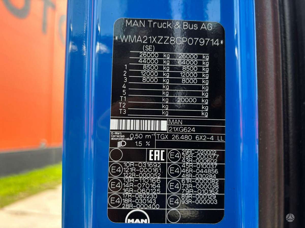 MAN TGX 26.480 6x2*4, container trucks
