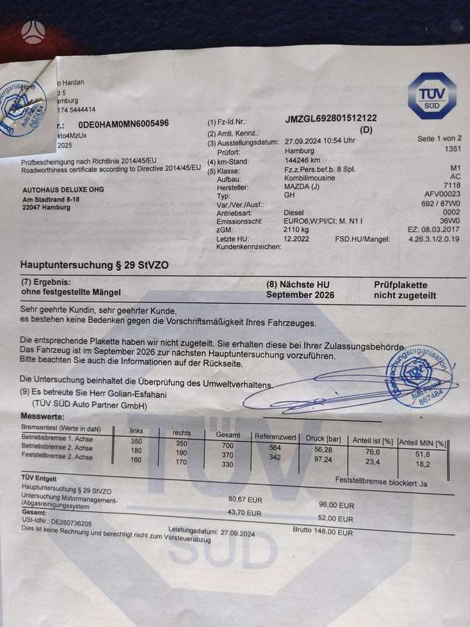 Mazda 6, 2.2 l., wagon