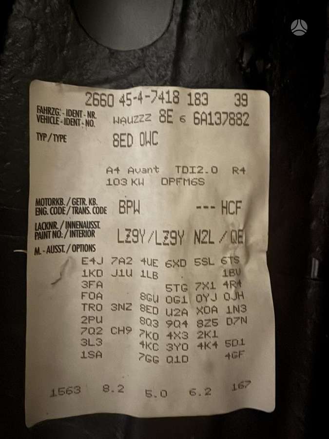 Audi A4 rezerves daļās. Visos dalys yra