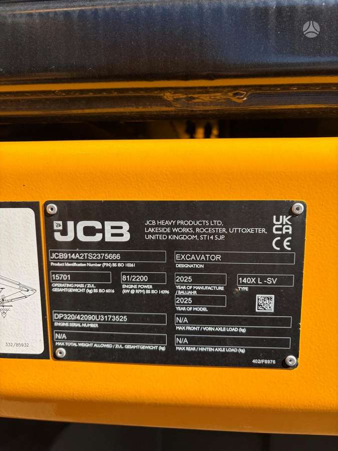 JCB 140x, ekskavatoriai