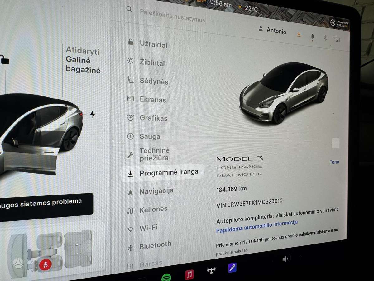 Tesla Model 3, 82 kWh, sedanas