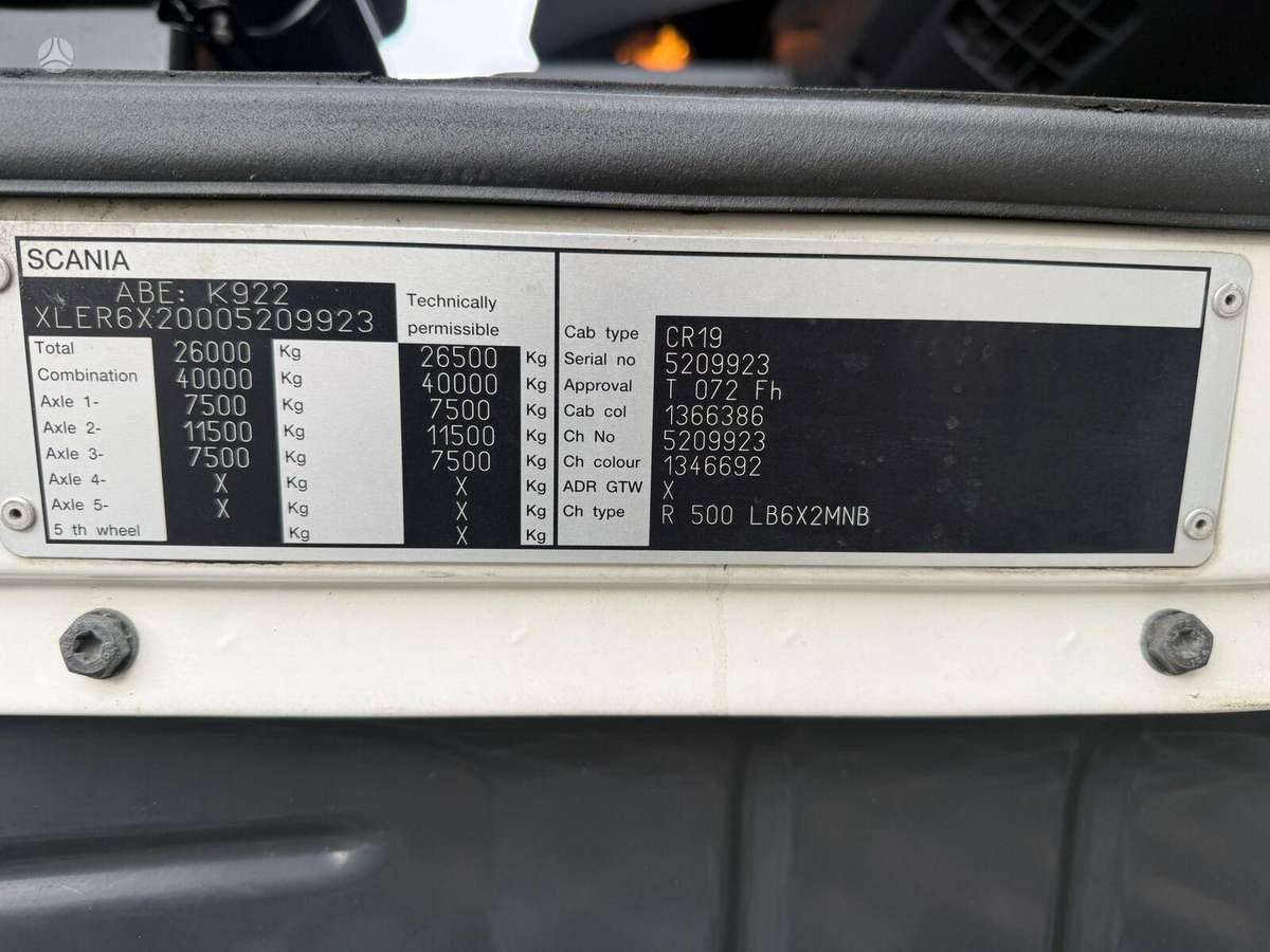 Scania R500 V8 PDE Retarder, шасси