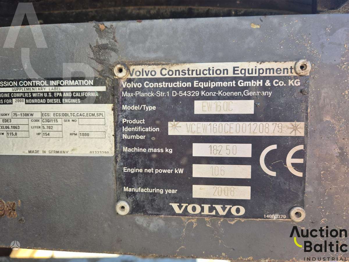 Volvo EW 160 C, экскаваторы