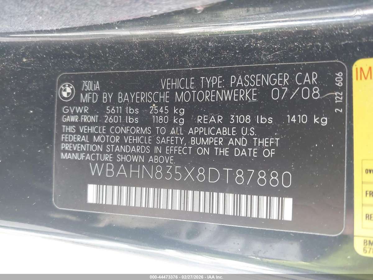 BMW 750, 4.8 l., Седан