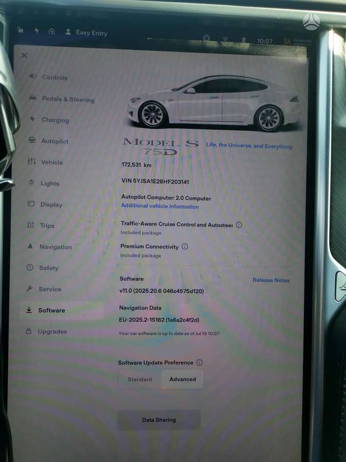 Tesla Model S, 75 kWh, sedanas