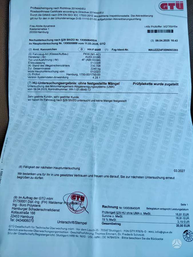 Audi A6, 2.0 l., Универсал