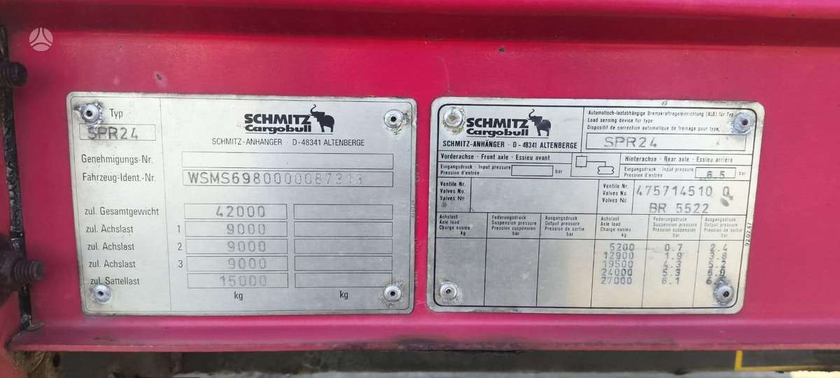 Schmitz SPR24, bortinės su užuolaidomis