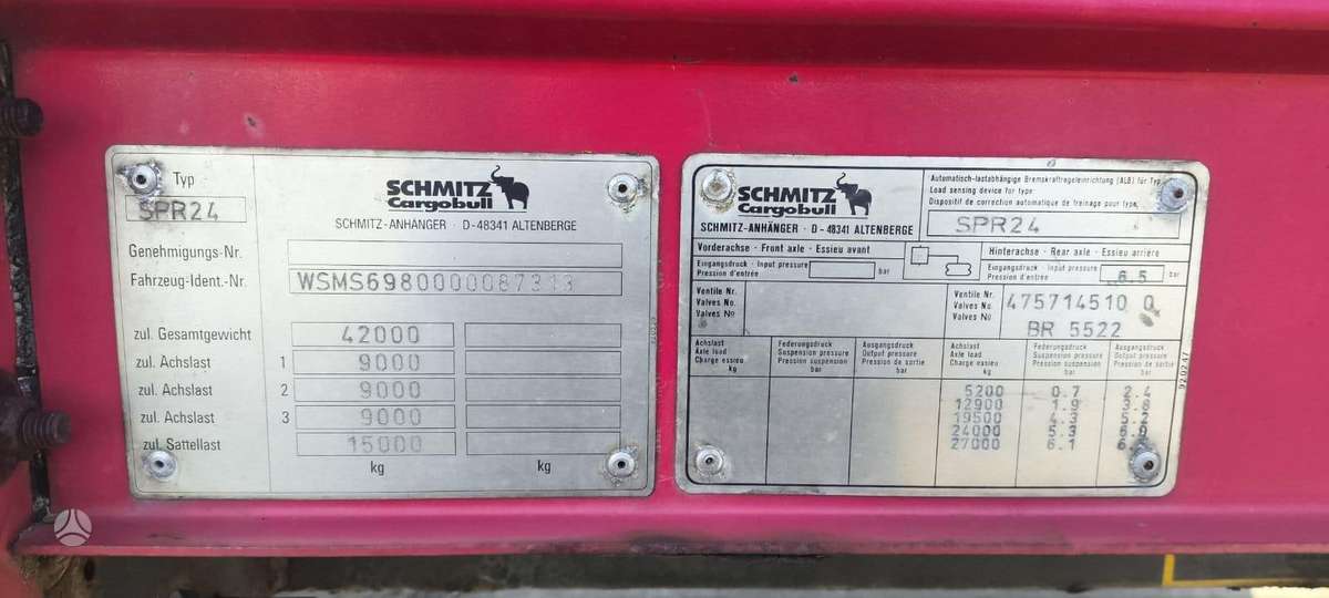 Schmitz SPR24, bortu ar aizkariem