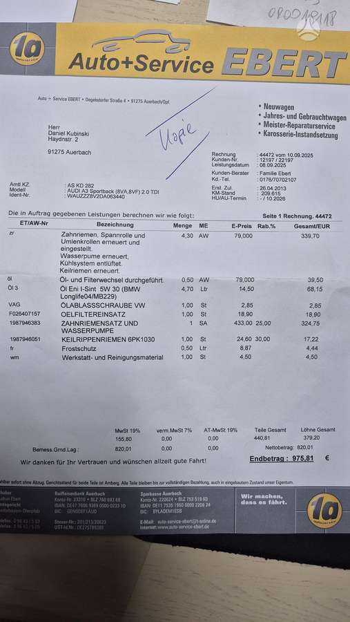 Audi A3, 2.0 l., hatchback