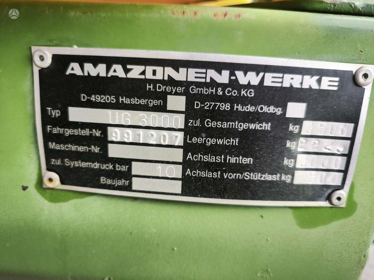 Amazone UG 3000, разбрызгиватели