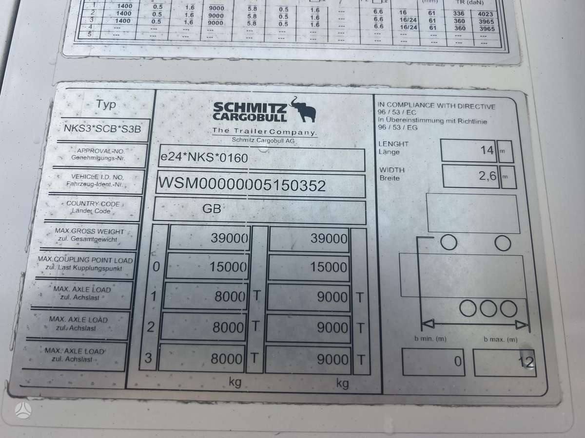 Schmitz Sko 24L FP45, šaldytuvai