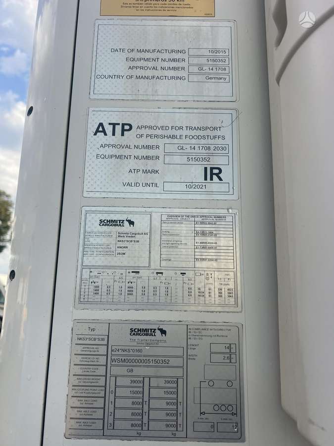 Schmitz Sko 24L FP45, šaldytuvai