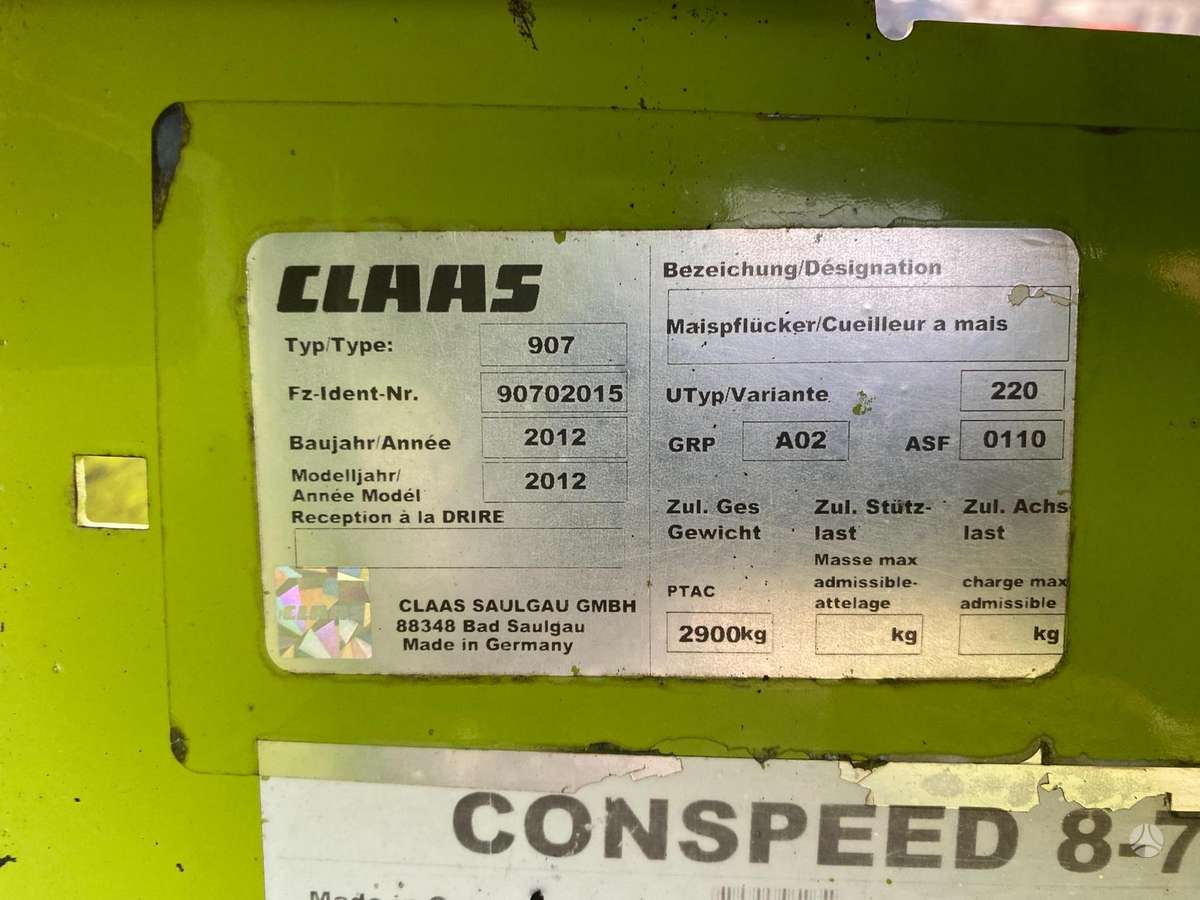 Claas Conspeed 8-75 FC, другое