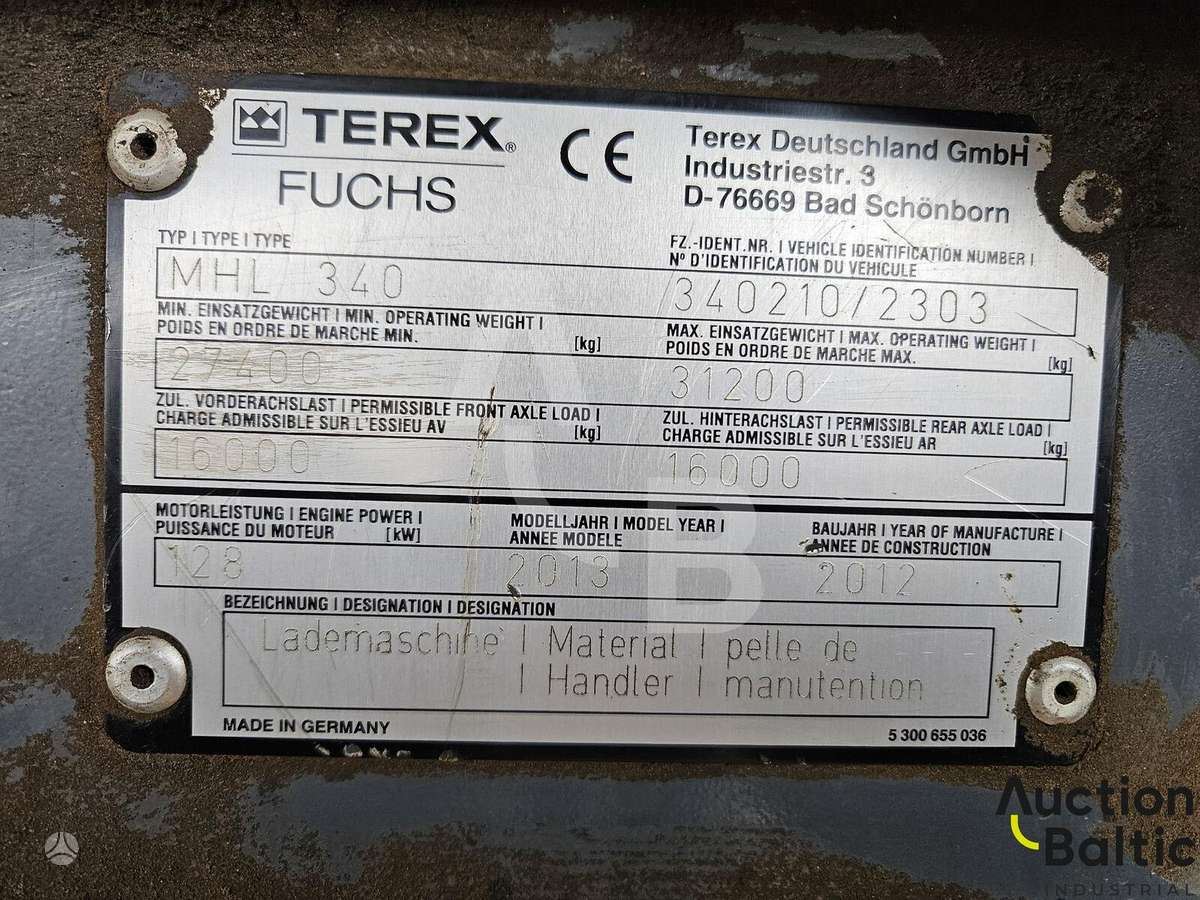 Terex MHL 340, excavator