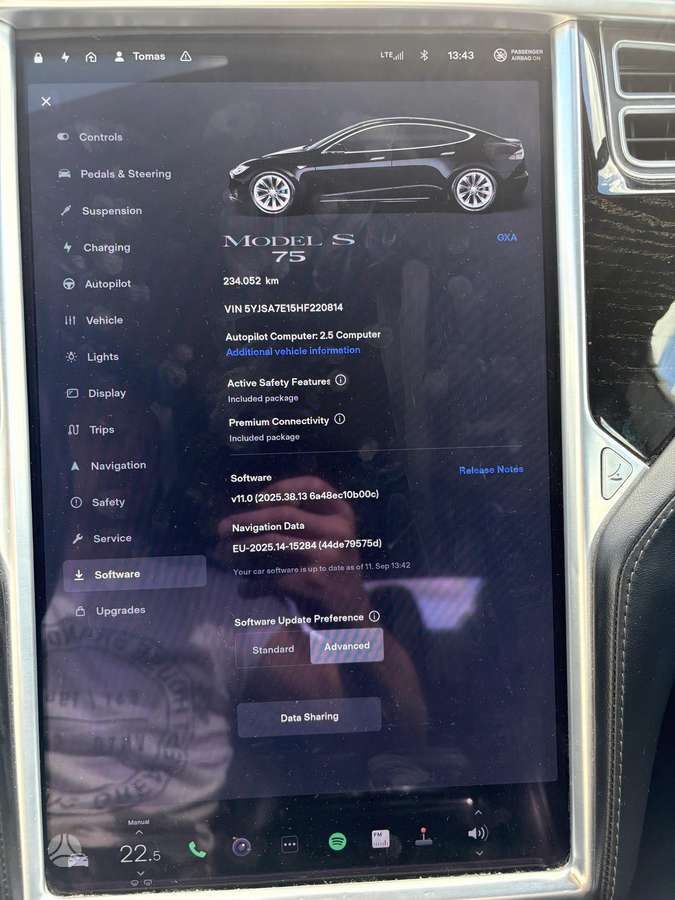 Tesla Model S, 75 kWh, saloon / sedan